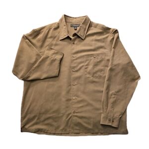 Croft & Barrow Men's Tan Faux Suede Long Sleeve Button Down Shirt- XLarge
